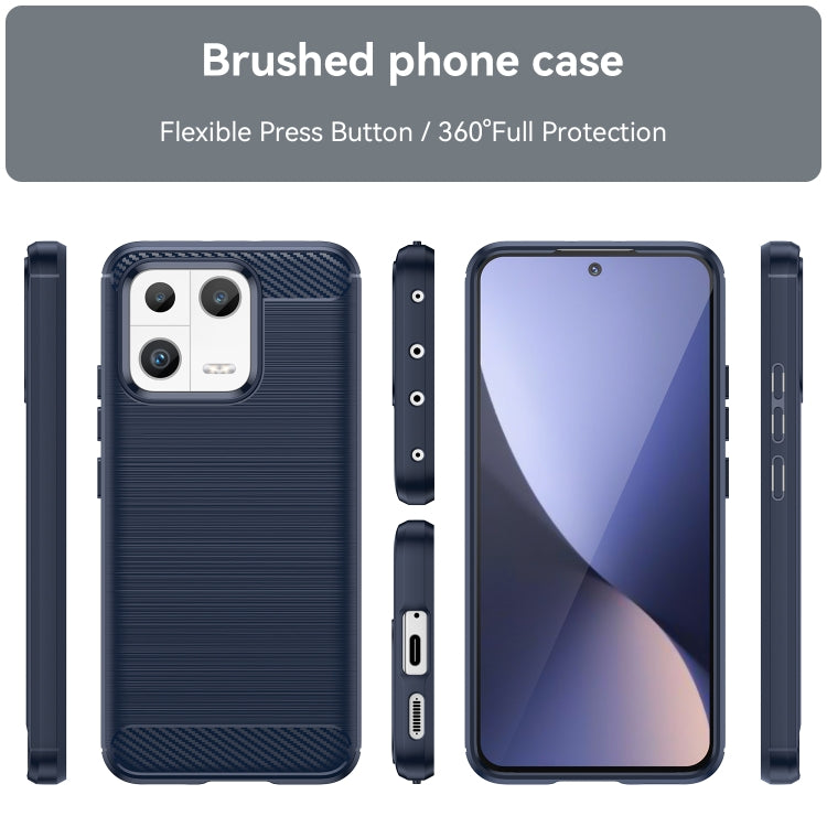 For Xiaomi 13 Brushed Texture Carbon Fiber TPU Phone Case