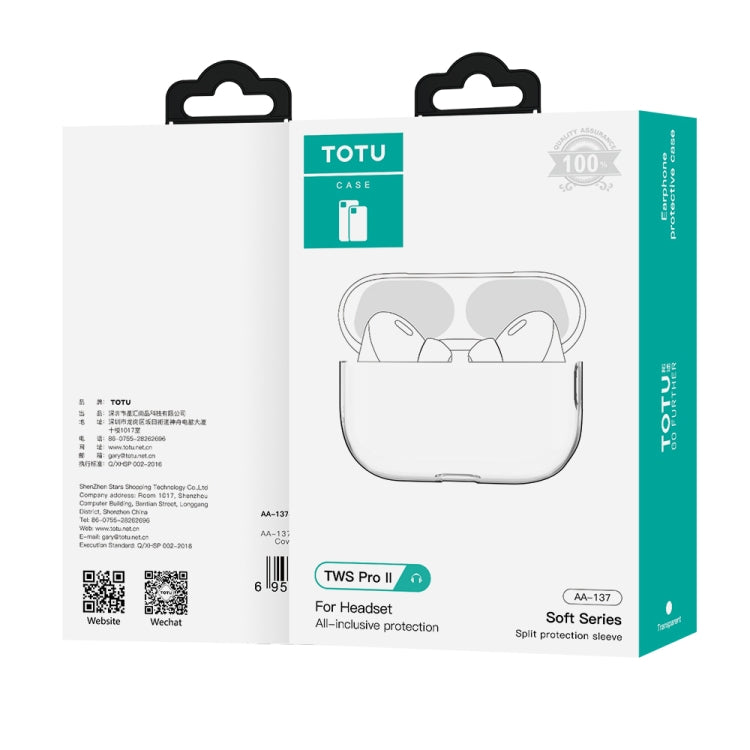 For AirPods Pro 2 TOTUDESIGN Soft Series AA-137 Siamese Earphone TPU Protective Case(Clear)