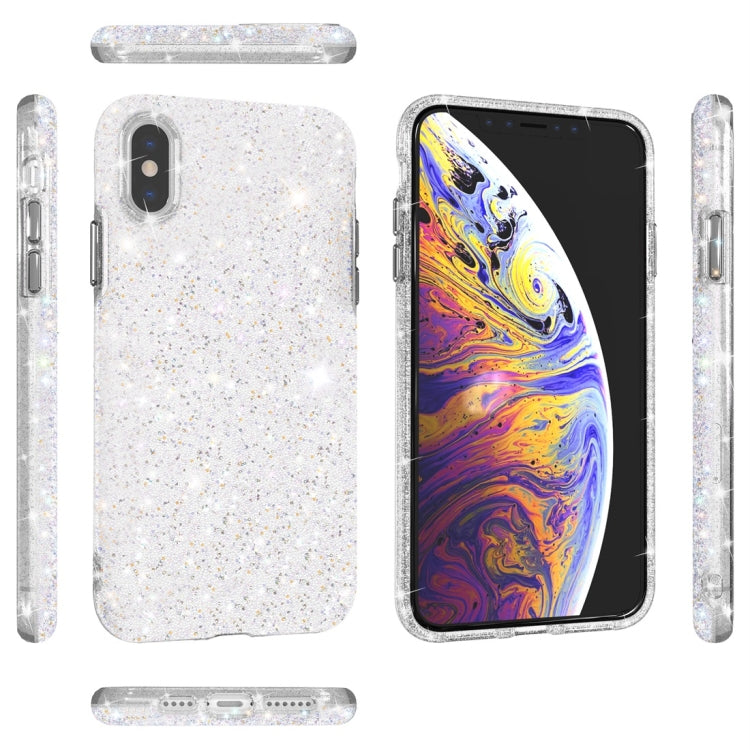 For iPhone XS Max Shiny Diamond Protective Case(Silver)