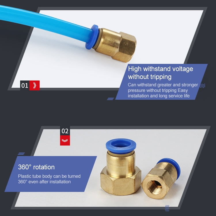PCF8-04 LAIZE 10pcs Female Thread Straight Pneumatic Quick Connector
