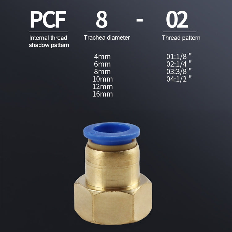 PCF12-01 LAIZE 10pcs Female Thread Straight Pneumatic Quick Connector