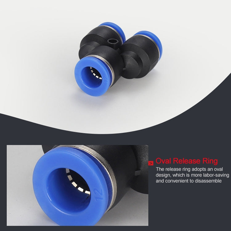 PW6-4 LAIZE 10pcs Plastic Y-type Tee Reducing Pneumatic Quick Fitting Connector