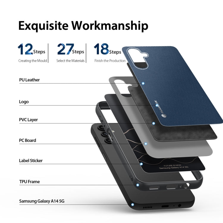 For Samsung Galaxy A14 5G DUX DUCIS Fino Series PU + TPU Phone Case(Blue)