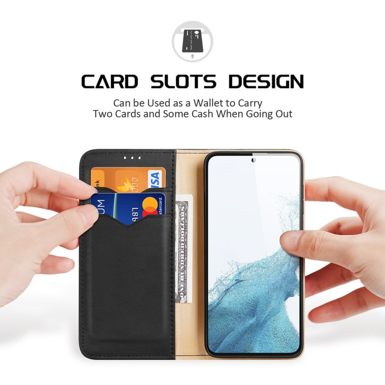For Samsung Galaxy S23 5G DUX DUCIS Hivo Series Cowhide Texture Leather Phone Case