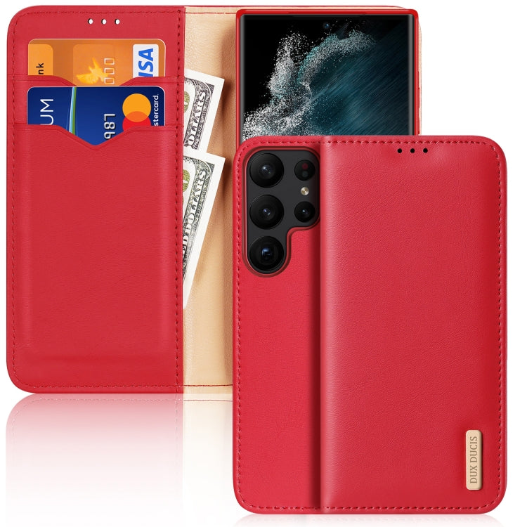 For Samsung Galaxy S23 Ultra 5G DUX DUCIS Hivo Series Cowhide Texture Leather Phone Case