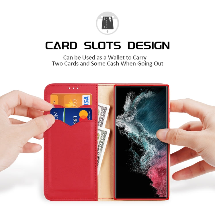 For Samsung Galaxy S23 Ultra 5G DUX DUCIS Hivo Series Cowhide Texture Leather Phone Case