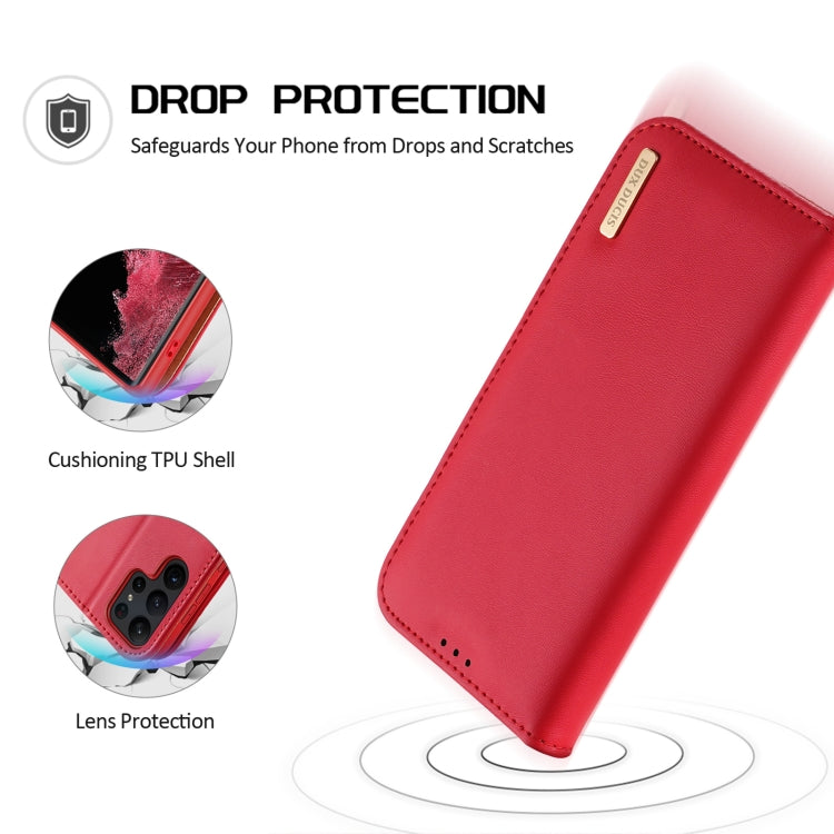 For Samsung Galaxy S23 Ultra 5G DUX DUCIS Hivo Series Cowhide Texture Leather Phone Case