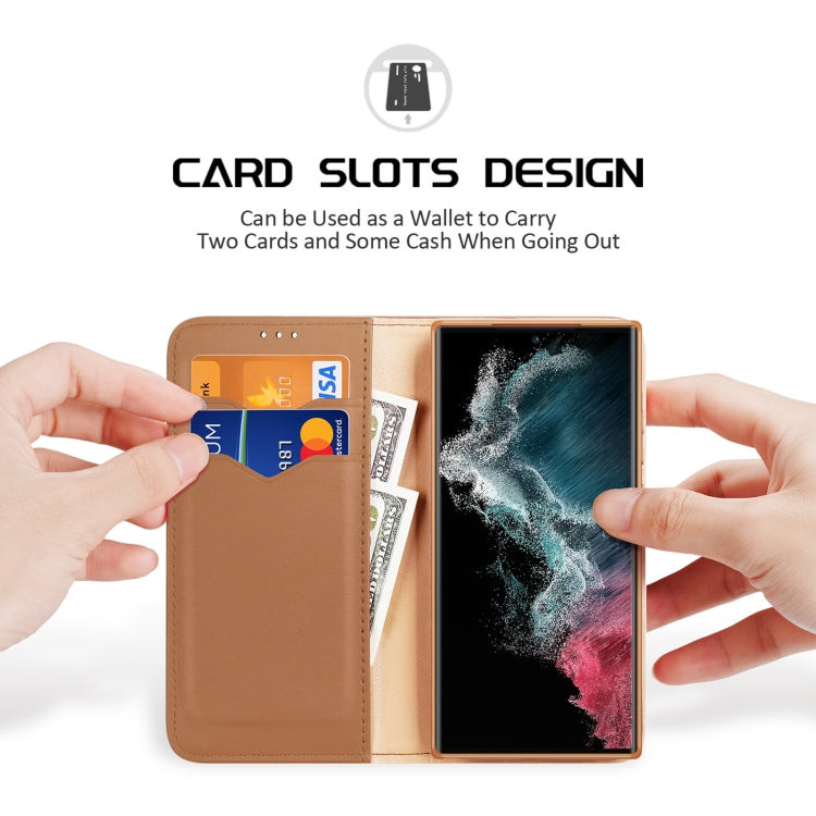 For Samsung Galaxy S23 Ultra 5G DUX DUCIS Hivo Series Cowhide Texture Leather Phone Case