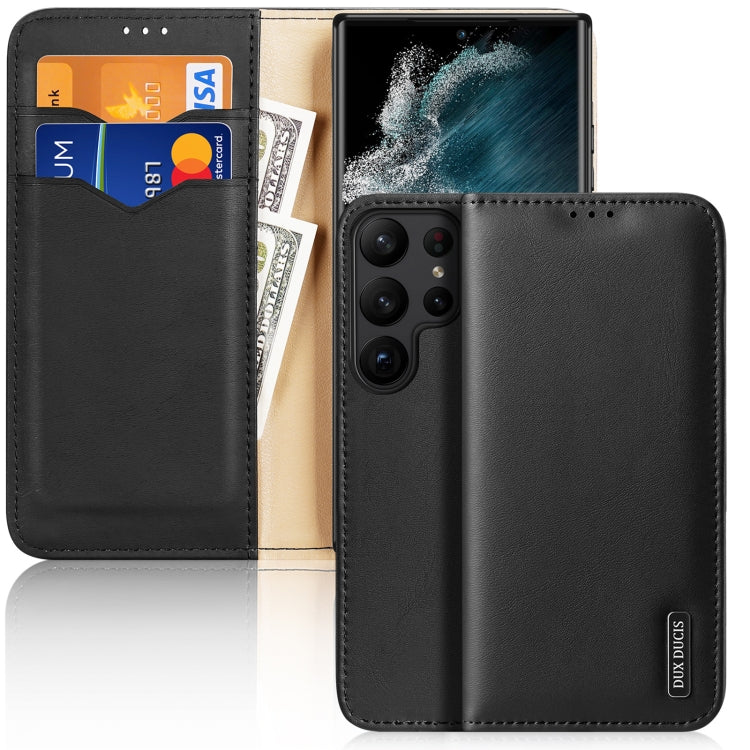 For Samsung Galaxy S23 Ultra 5G DUX DUCIS Hivo Series Cowhide Texture Leather Phone Case