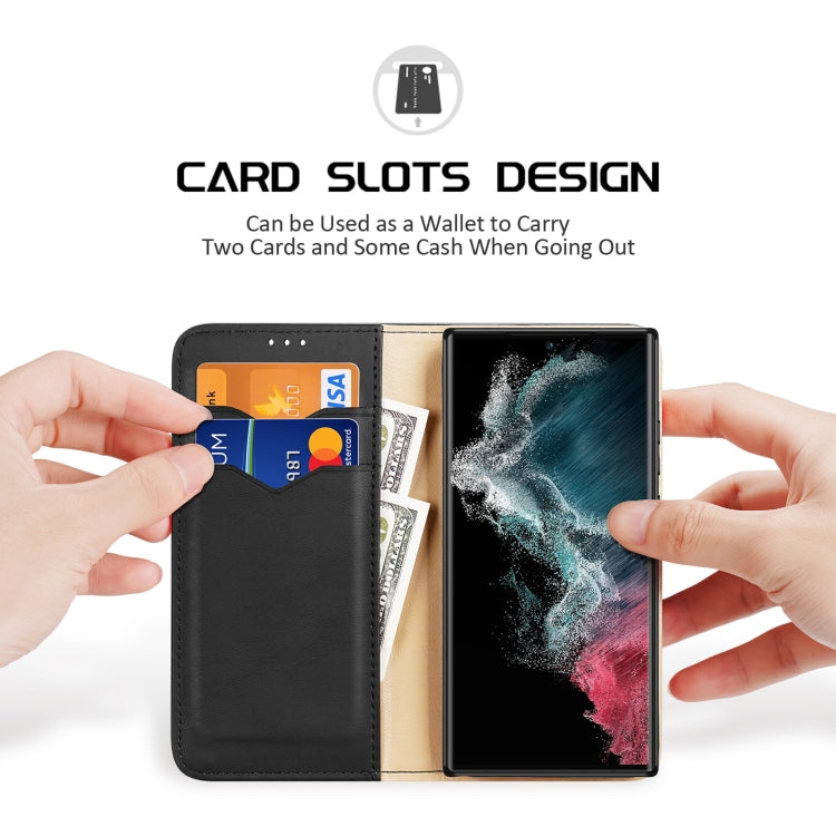 For Samsung Galaxy S23 Ultra 5G DUX DUCIS Hivo Series Cowhide Texture Leather Phone Case