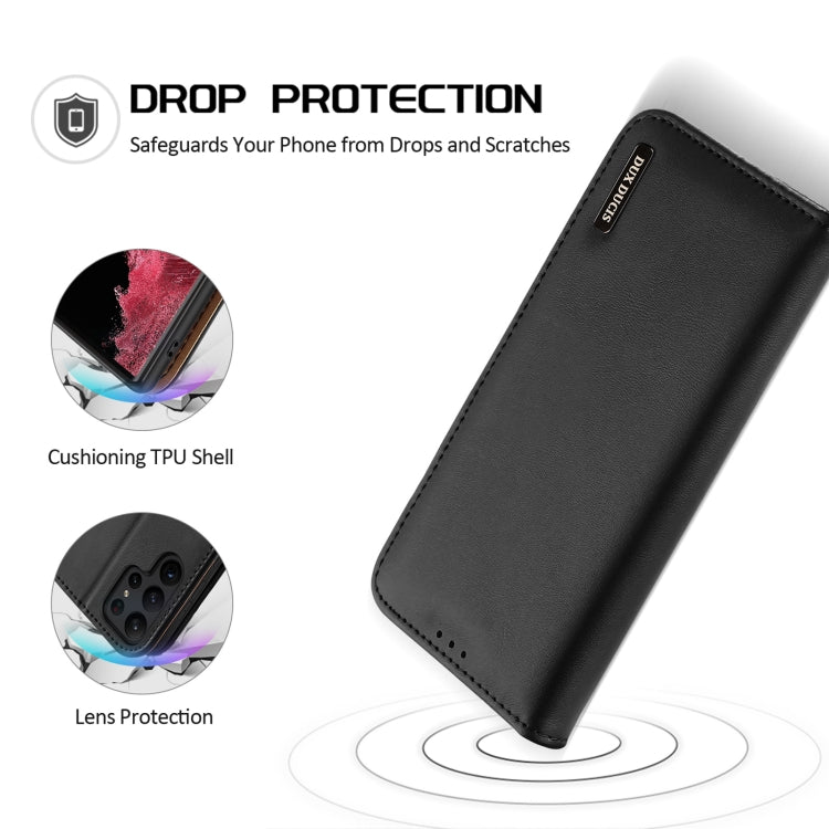 For Samsung Galaxy S23 Ultra 5G DUX DUCIS Hivo Series Cowhide Texture Leather Phone Case