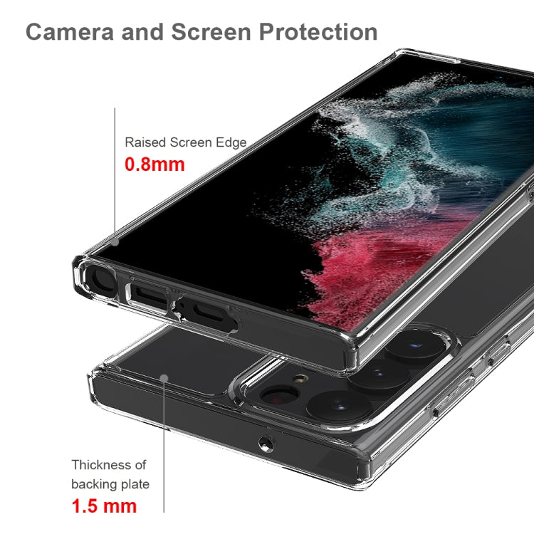 For Samsung Galaxy S23 Ultra 5G Scratchproof Acrylic TPU Phone Case(Transparent)