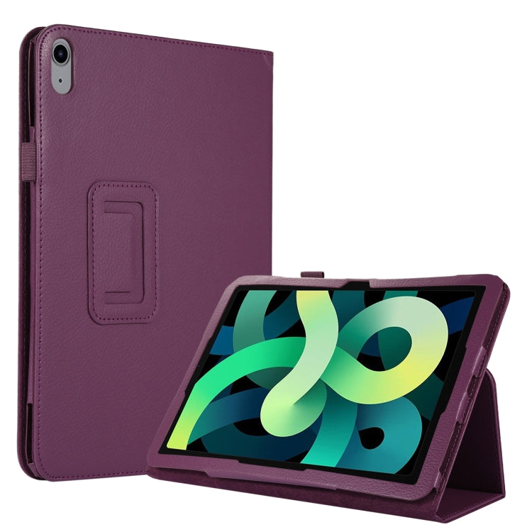 For iPad 10th Gen 10.9 2022 Litchi Texture Leather Smart Tablet Case with Holder