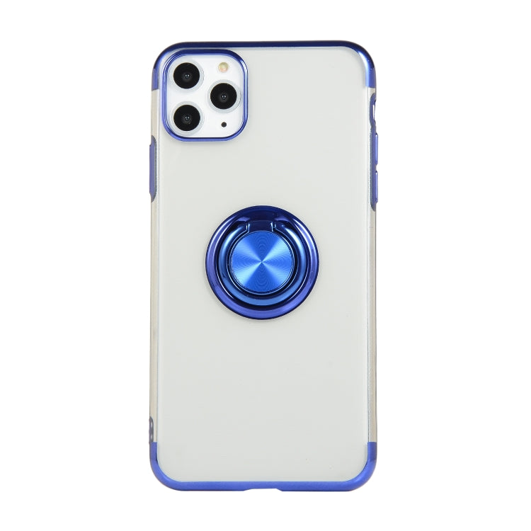For iPhone 11 Pro Max Electroplating TPU Protective Case with Ring Holder