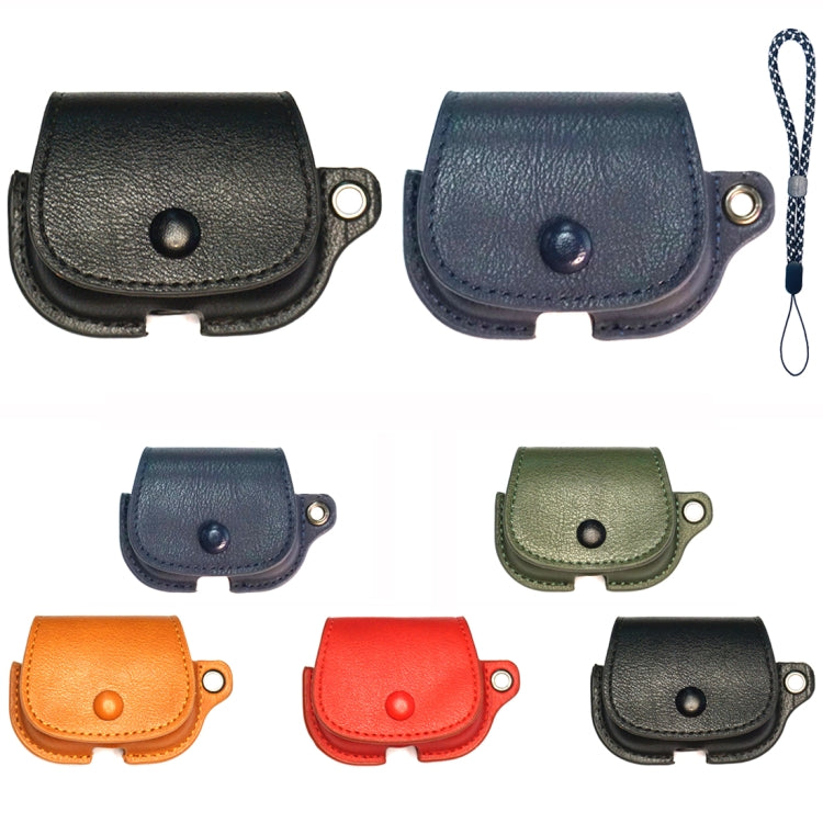 For AirPods 3 Backpack Style PU Leather Earphone Protective Case with Lanyard