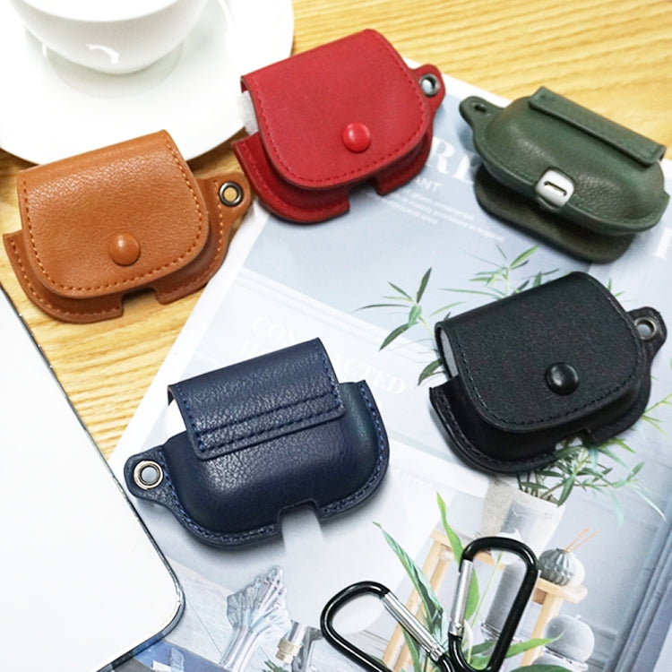 For AirPods 3 Backpack Style PU Leather Earphone Protective Case with Lanyard