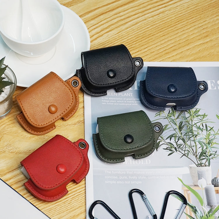 For AirPods 3 Backpack Style PU Leather Earphone Protective Case with Lanyard