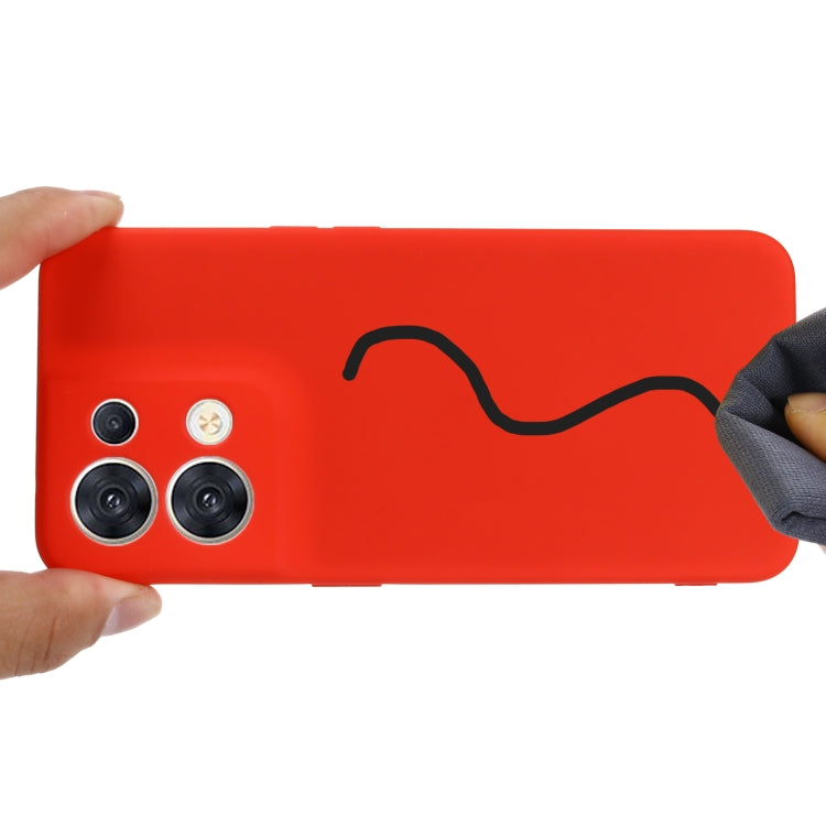 For OPPO Reno8 5G Solid Color Liquid Silicone Dropproof Full Coverage Protective Case