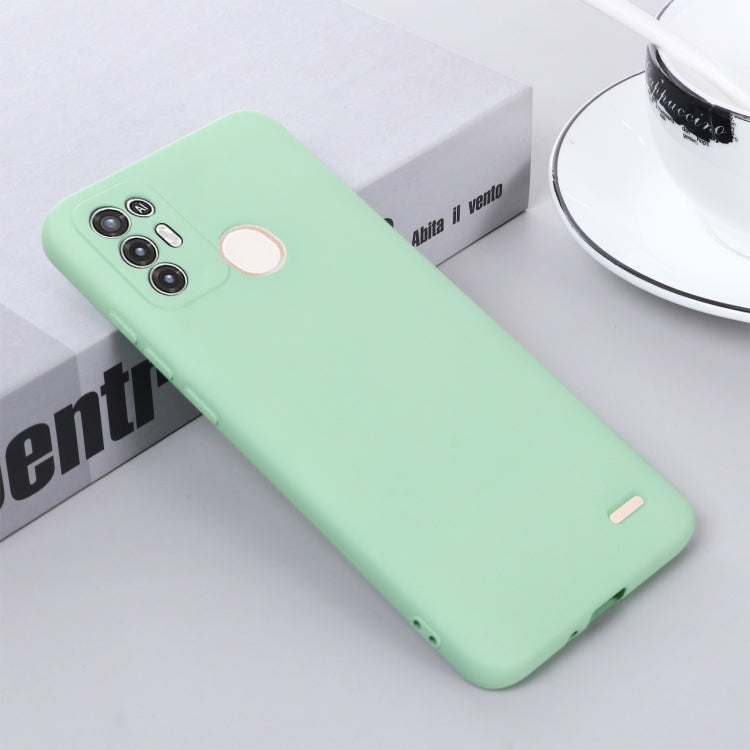 For ZTE A52 Solid Color Liquid Silicone Dropproof Full Coverage Protective Case(Green)