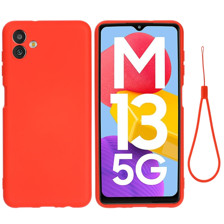 For Samsung Galaxy M13 5G Solid Color Liquid Silicone Dropproof Full Coverage Protective Case