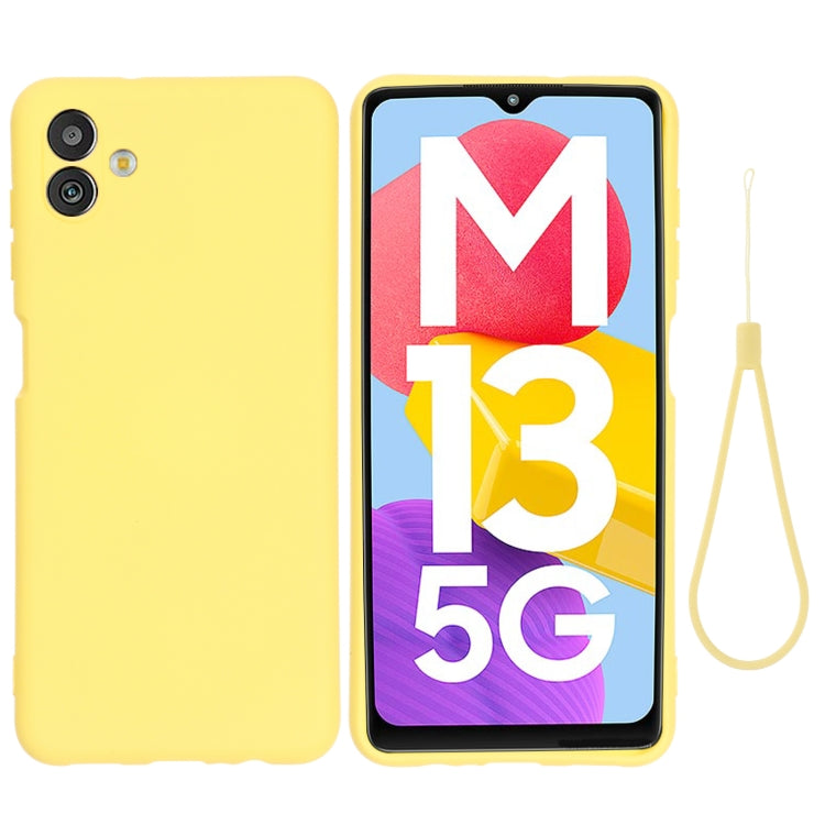 For Samsung Galaxy M13 5G Solid Color Liquid Silicone Dropproof Full Coverage Protective Case