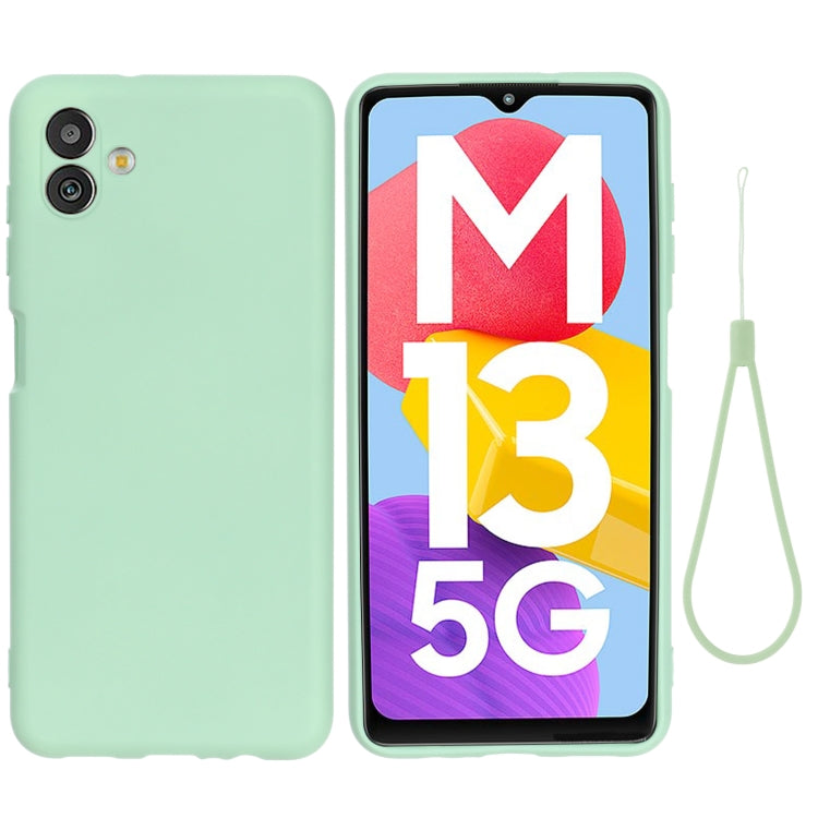 For Samsung Galaxy M13 5G Solid Color Liquid Silicone Dropproof Full Coverage Protective Case