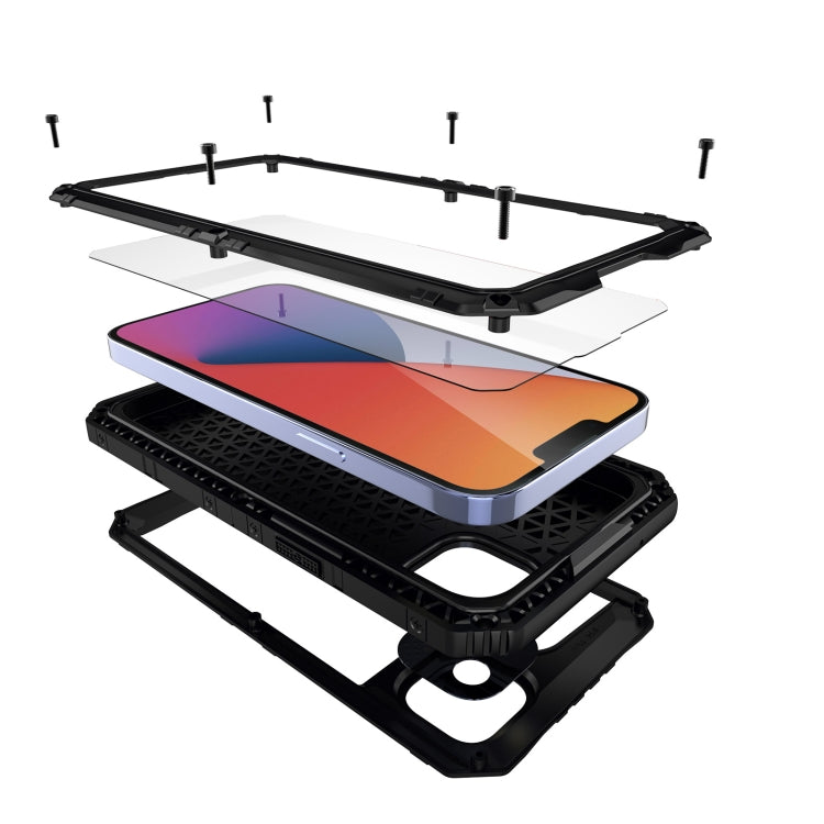 For iPhone 14 Plus Shockproof Waterproof Dustproof Metal + Silicone Phone Case