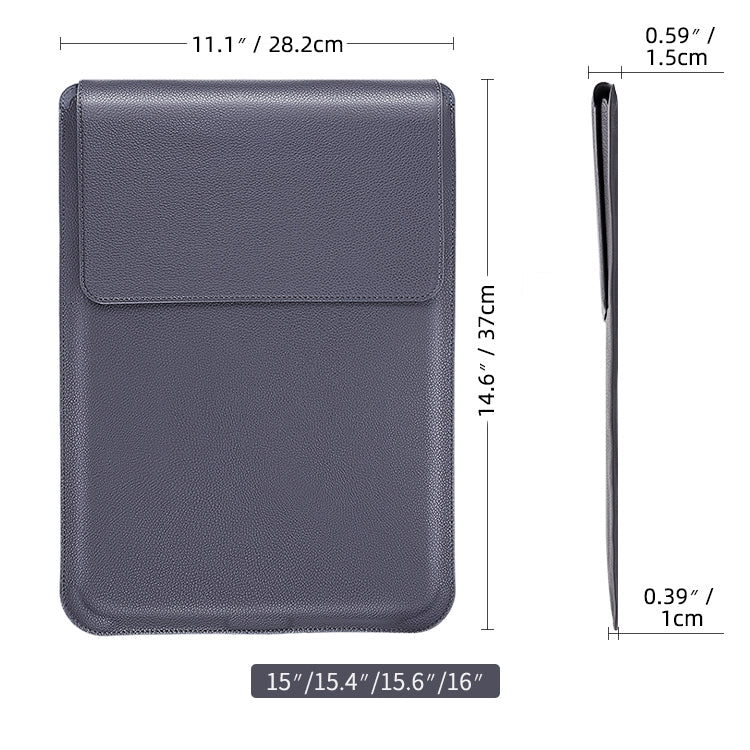 For MacBook 15 / 16 inch PU Leather 4 in 1 Laptop Bag with Functional Bracket