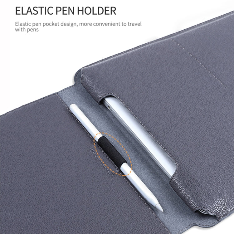 For MacBook 15 / 16 inch PU Leather 4 in 1 Laptop Bag with Functional Bracket