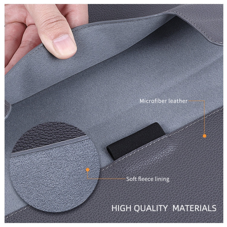 For MacBook 15 / 16 inch PU Leather 4 in 1 Laptop Bag with Functional Bracket