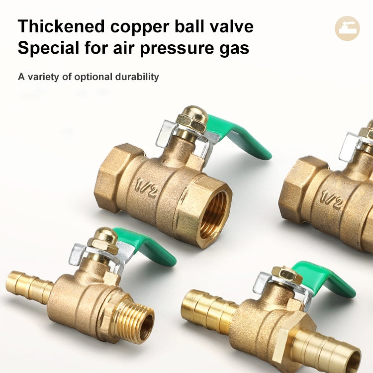 LAIZE Pneumatic Hose Connector Thickened Brass Ball Valve, Size:Double Inside 4 Point 1/2 inch