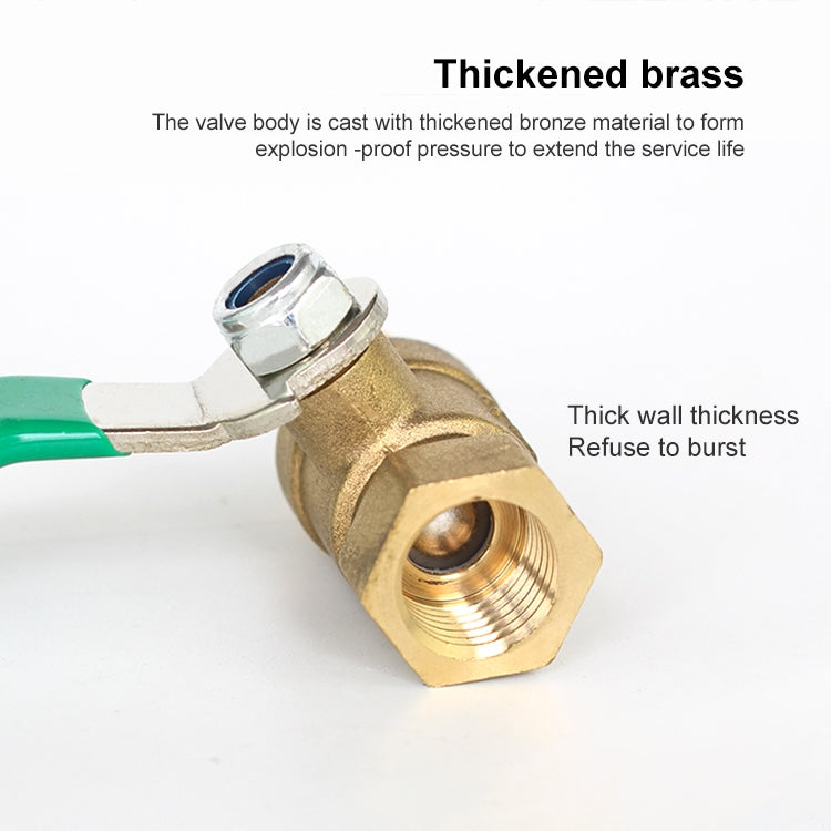 LAIZE Pneumatic Hose Connector Thickened Brass Ball Valve, Size:Double Outside 3 Point 3/8 inch