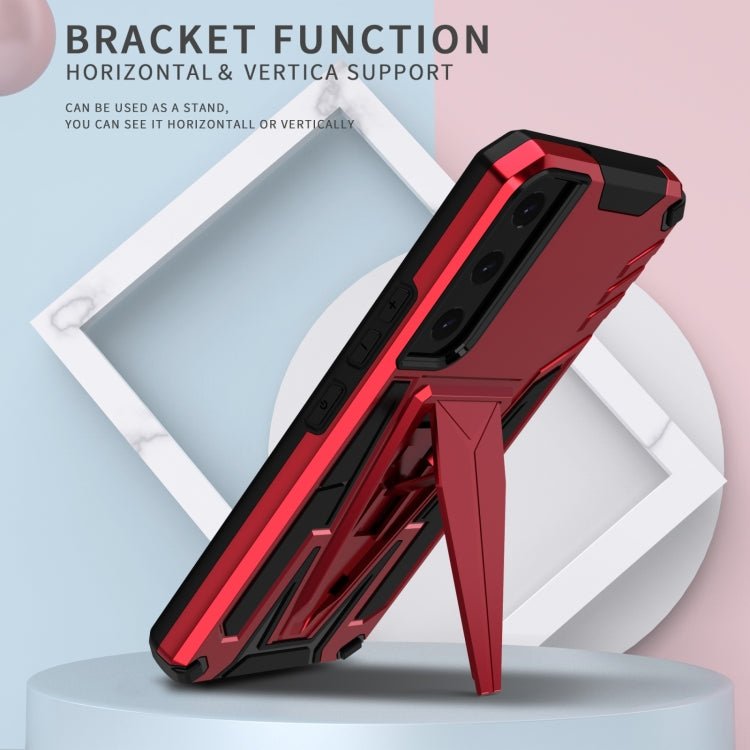 For Samsung Galaxy S23 5G Super V Armor PC + TPU Phone Case with Invisible Holder