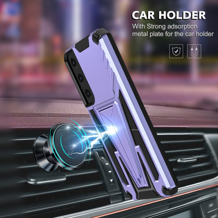 For Samsung Galaxy S23+ 5G Super V Armor PC + TPU Phone Case with Invisible Holder