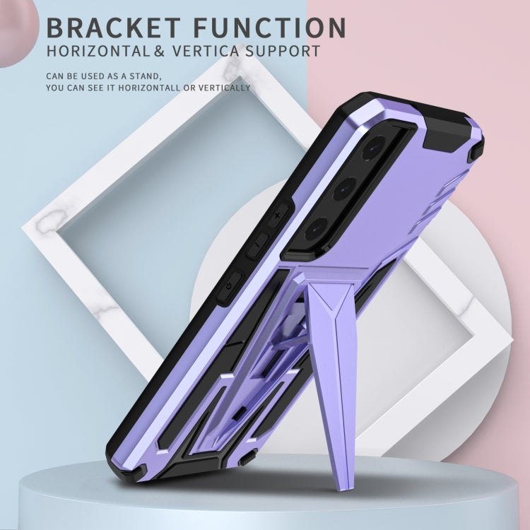 For Samsung Galaxy S23+ 5G Super V Armor PC + TPU Phone Case with Invisible Holder