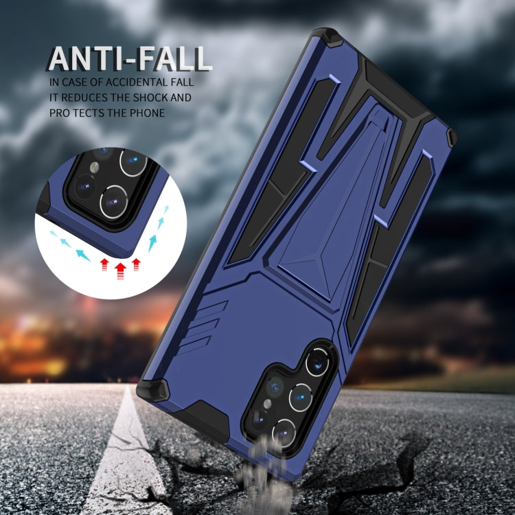 For Samsung Galaxy S23 Ultra 5G Super V Armor PC + TPU Phone Case with Invisible Holder
