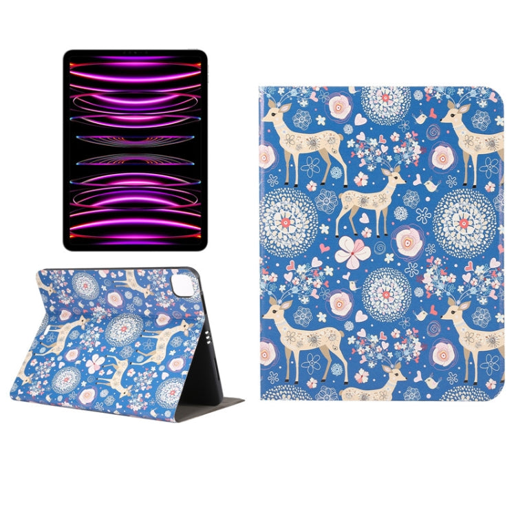 For iPad Pro 11 2022/2021/2020/2018 / Air 10.9 2022/2020 Painted Voltage Pen Slot Tablet Smart Case