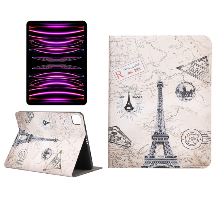 For iPad Pro 11 2022/2021/2020/2018 / Air 10.9 2022/2020 Painted Voltage Pen Slot Tablet Smart Case