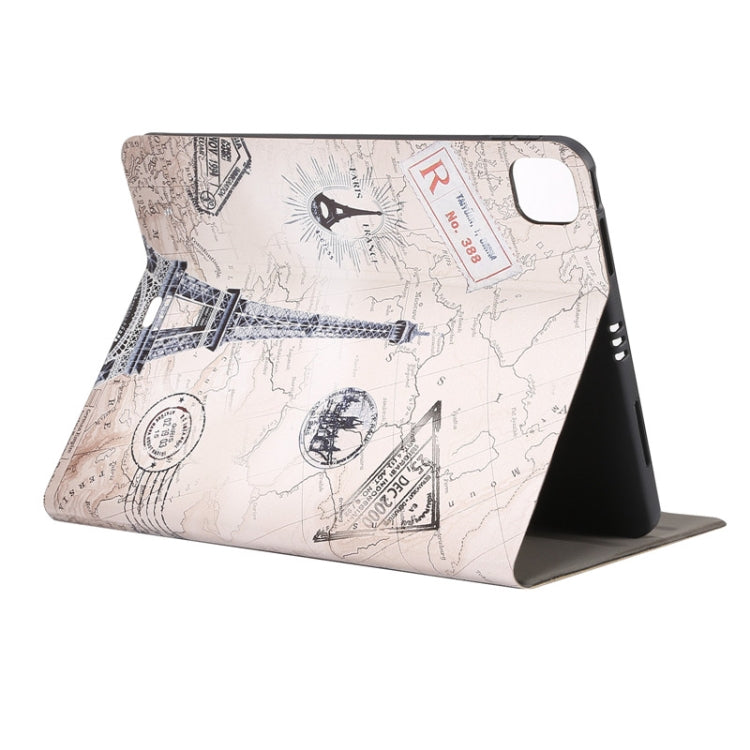 For iPad Pro 11 2022/2021/2020/2018 / Air 10.9 2022/2020 Painted Voltage Pen Slot Tablet Smart Case