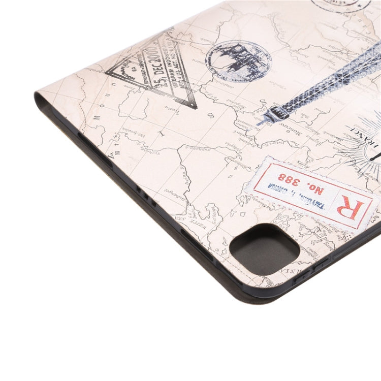 For iPad Pro 11 2022/2021/2020/2018 / Air 10.9 2022/2020 Painted Voltage Pen Slot Tablet Smart Case