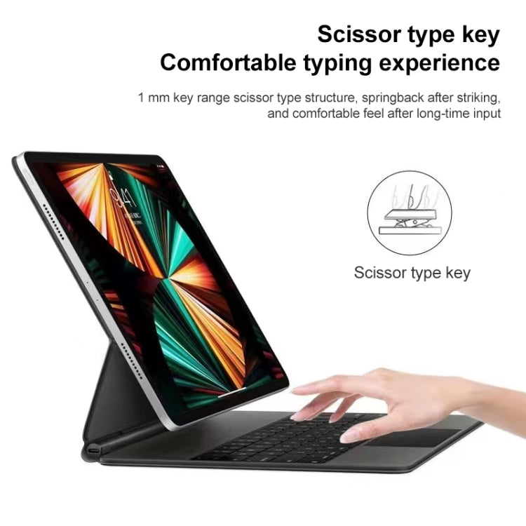 For iPad Air 5 / 4 10.9 inch P10 Bluetooth Keyboard Leather Case with Touch Pad