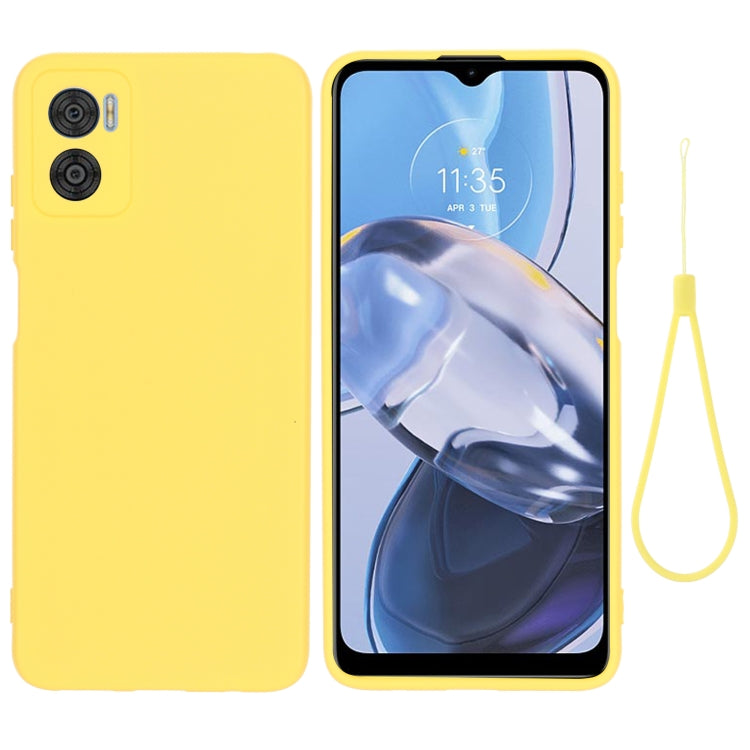 For Motorola Moto E22 / E22i Pure Color Liquid Silicone Shockproof Phone Case