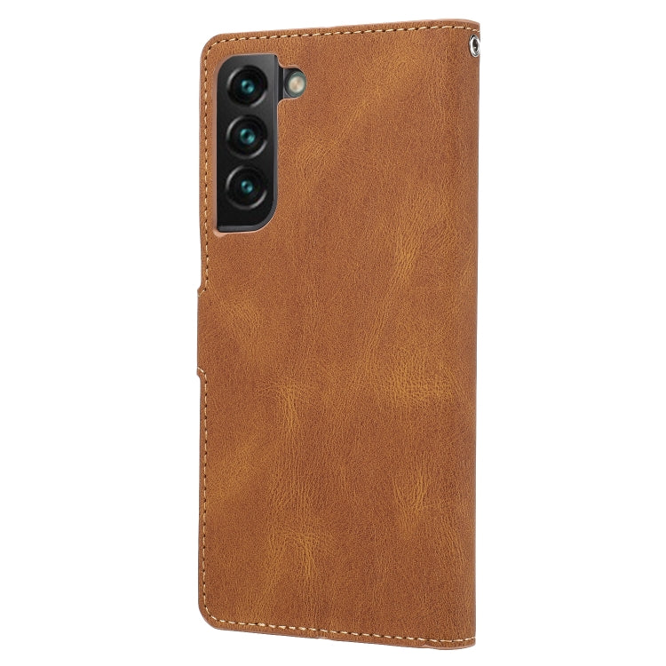 For Samsung Galaxy S23 5G Fantasy Classic Skin-feel Calfskin Texture PU Phone Case