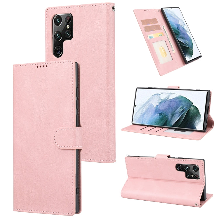 For Samsung Galaxy S23 Ultra 5G Fantasy Classic Skin-feel Calfskin Texture PU Phone Case