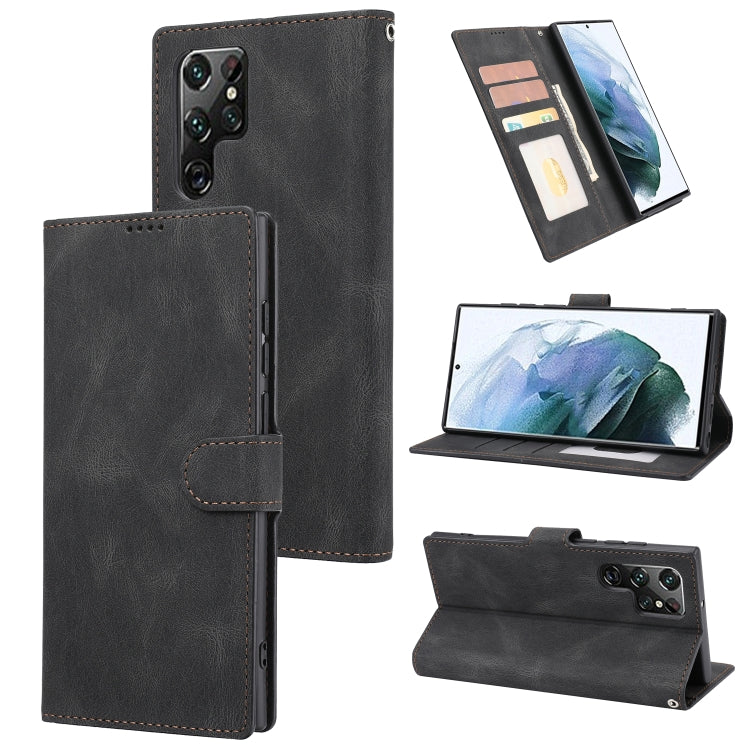 For Samsung Galaxy S23 Ultra 5G Fantasy Classic Skin-feel Calfskin Texture PU Phone Case