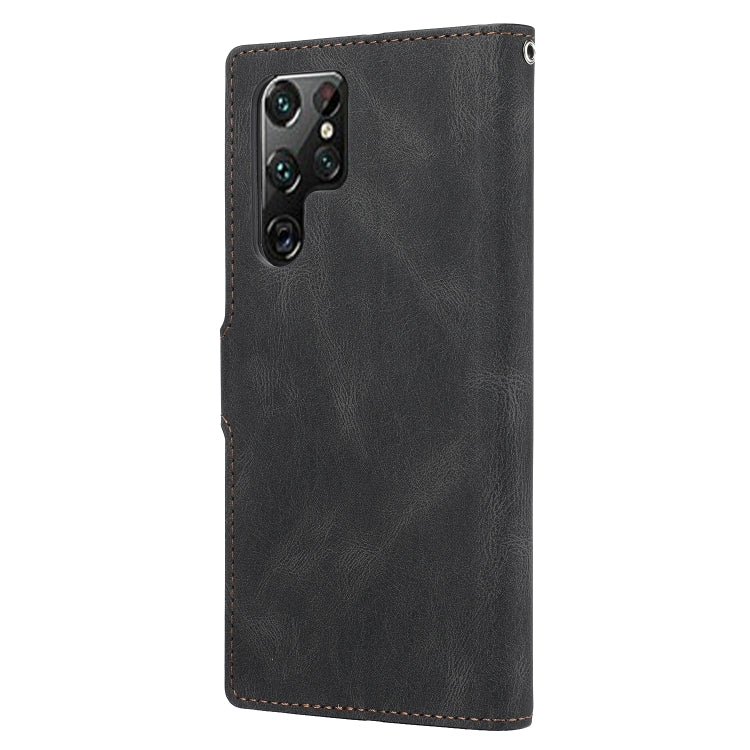 For Samsung Galaxy S23 Ultra 5G Fantasy Classic Skin-feel Calfskin Texture PU Phone Case