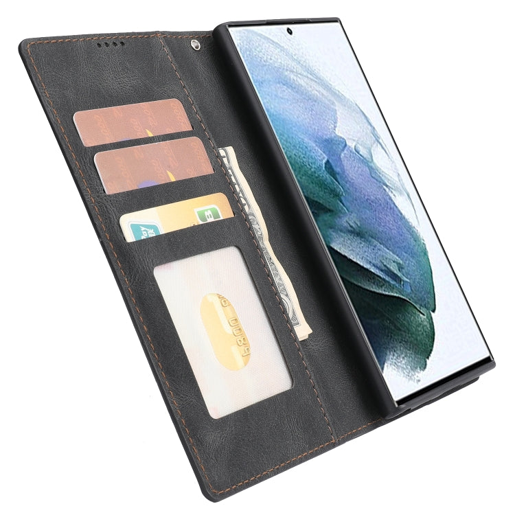 For Samsung Galaxy S23 Ultra 5G Fantasy Classic Skin-feel Calfskin Texture PU Phone Case