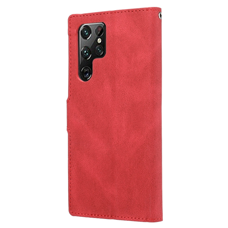 For Samsung Galaxy S23 Ultra 5G Fantasy Classic Skin-feel Calfskin Texture PU Phone Case