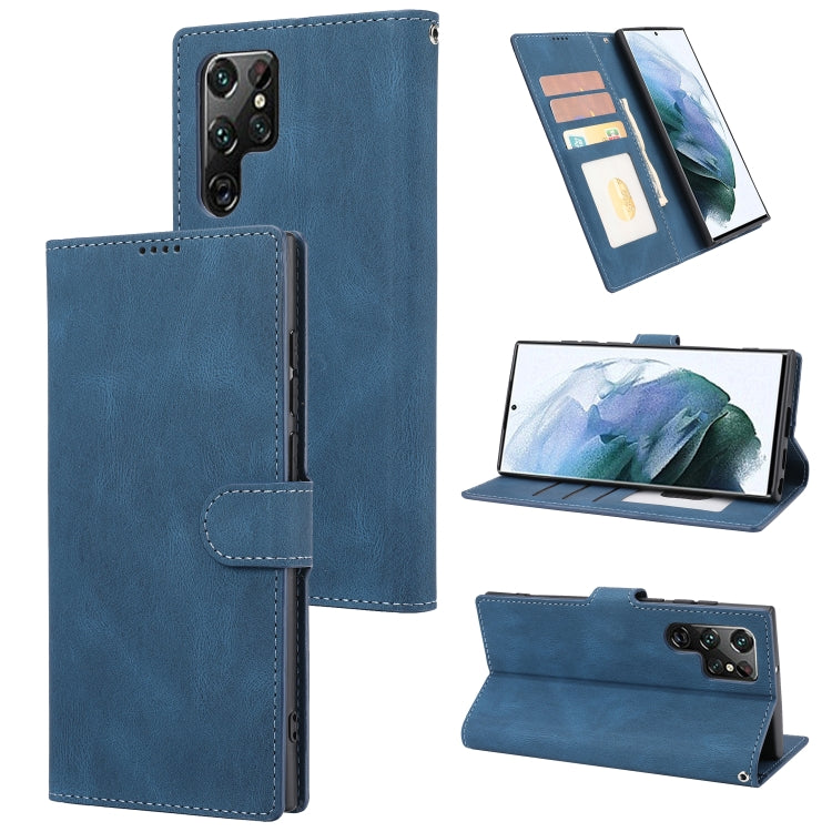 For Samsung Galaxy S23 Ultra 5G Fantasy Classic Skin-feel Calfskin Texture PU Phone Case
