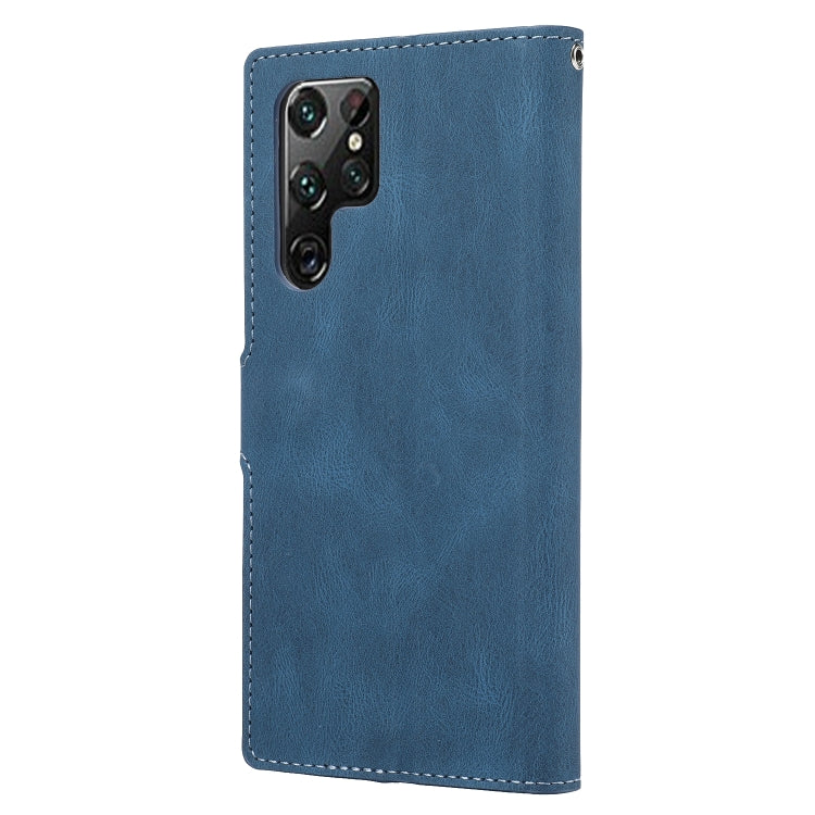 For Samsung Galaxy S23 Ultra 5G Fantasy Classic Skin-feel Calfskin Texture PU Phone Case